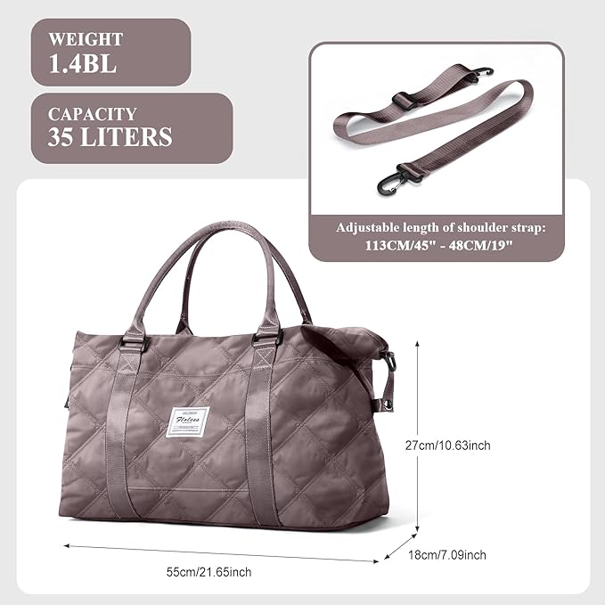 Travel Duffel Bag,Sports Tote Gym Bag,Shoulder Weekender Overnight Bag for Women