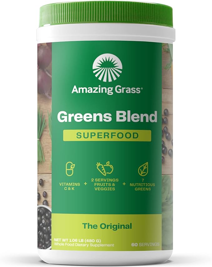 Amazing Grass Greens Blend Superfood: Super Greens Powder Smoothie Mix & Garden of Life, Dr. Formulated Women's Probiotics Once Daily, 16 Strains
