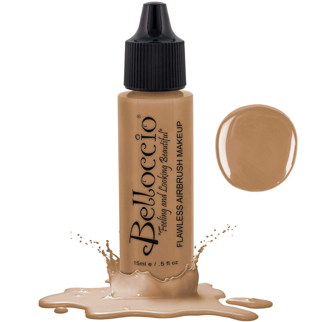 Belloccio'S Professional Cosmetic Airbrush Makeup Foundation 1/2Oz Bottle: Latte- Medium With Golden Undertones