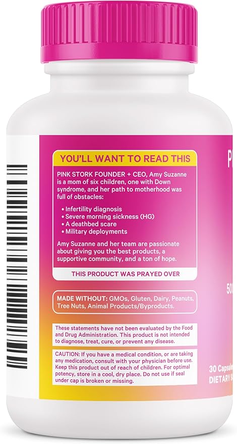 Pink Stork 500 mg NAD+ Supplement for Women - Healthy Aging Support - Cellular Regeneration for Energy, Cognitive Wellness, Skin Health - Clinically Studied Nicotinamide Riboside, 30 Capsules
