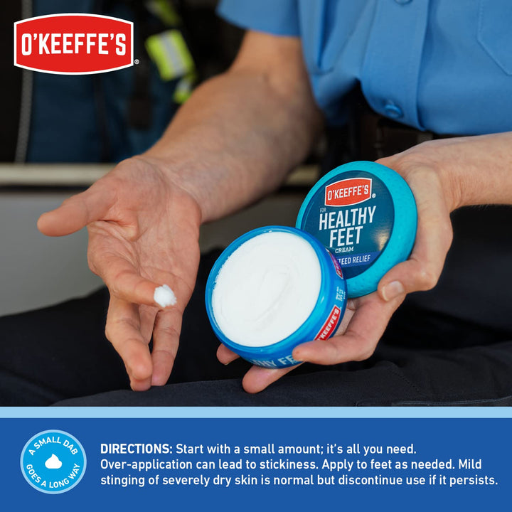 O'Keeffe's for Healthy Feet Foot Cream - 3.2 oz Jar (2 Pack) - Guaranteed Relief for Extremely Cracked, Dry Feet, Repairing Skincare, Instantly Boosts and Retains Moisture Levels