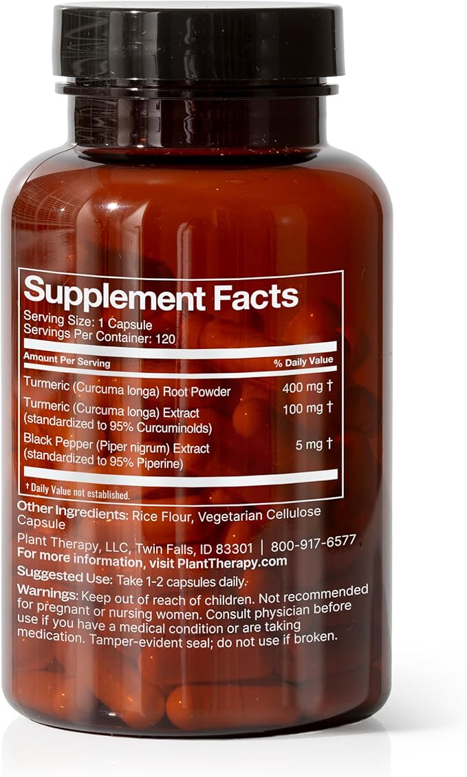 3-in-1 Hair, Skin, & Nails Herbal Supplement Capsules & Turmeric w/Black Pepper Herbal Supplement Capsules