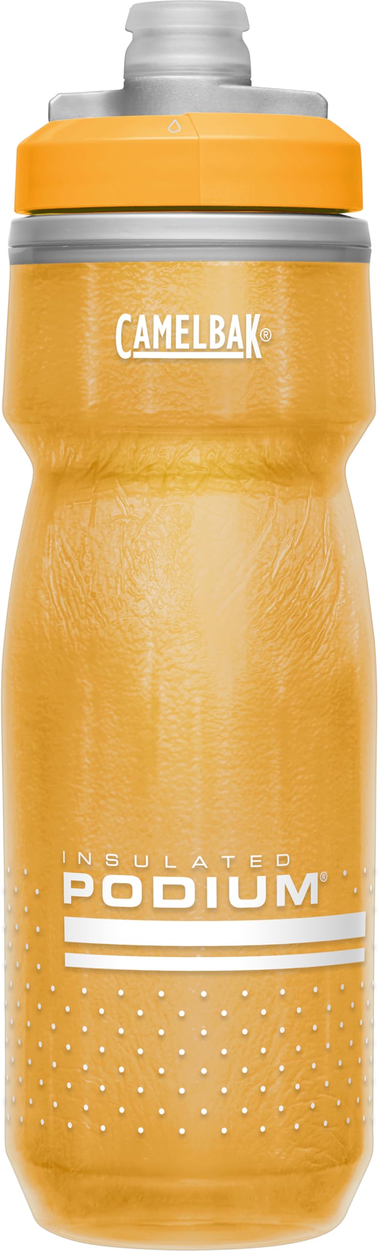 CamelBak Podium Chill Insulated Bike Water Bottle - Easy Squeeze Bottle - Fits Most Bike Cages - 21oz, Orange