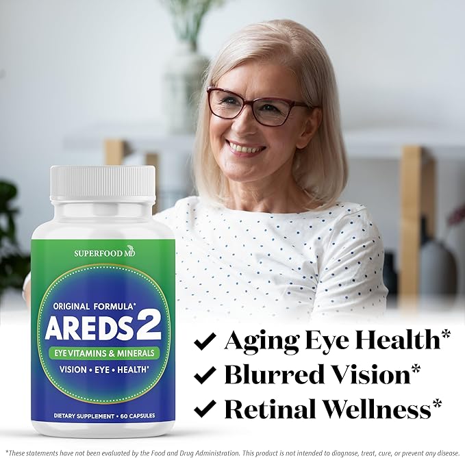 AREDS 2 Eye Vitamin & Mineral Supplement, Contains Lutein, Vitamin C, Zeaxanthin, Zinc & Vitamin E with Added Copper - 120 Count
