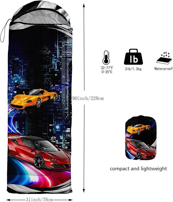 AILONEN Kids Floral Cat Camping Sleeping Bags,Lightweight & Waterproof,3 Season Warm & Cool Weather,Kawaii Kitten Sleeping Bags for Girls Adults,Travelling,Outdoors