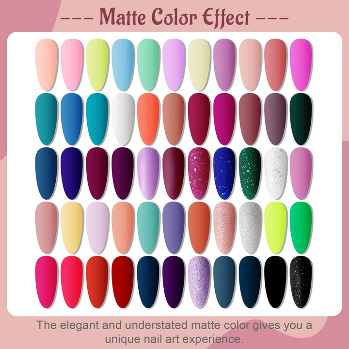 23-Piece Colorful Gel Nail Polish Kit | Classic Matte & Glossy Top Coats