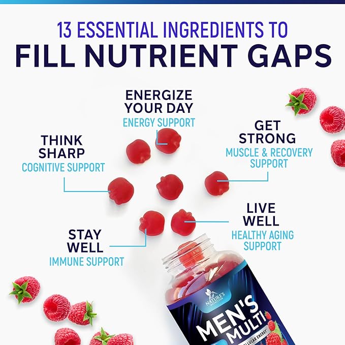 Multivitamin for Men - Daily Mens Multivitamins & Multiminerals with Vitamin D, Vitamin C, B12 Zinc & More - Energy, Memory, Focus & Immune Health Support - Essential for Men Over 40 - 60 Capsules