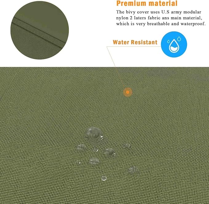 Bivy Cover Sack for Military Army Modular Sleeping System, Waterproof Outer Shell for Sleeping Bag, Minimalist Stealth Shelter