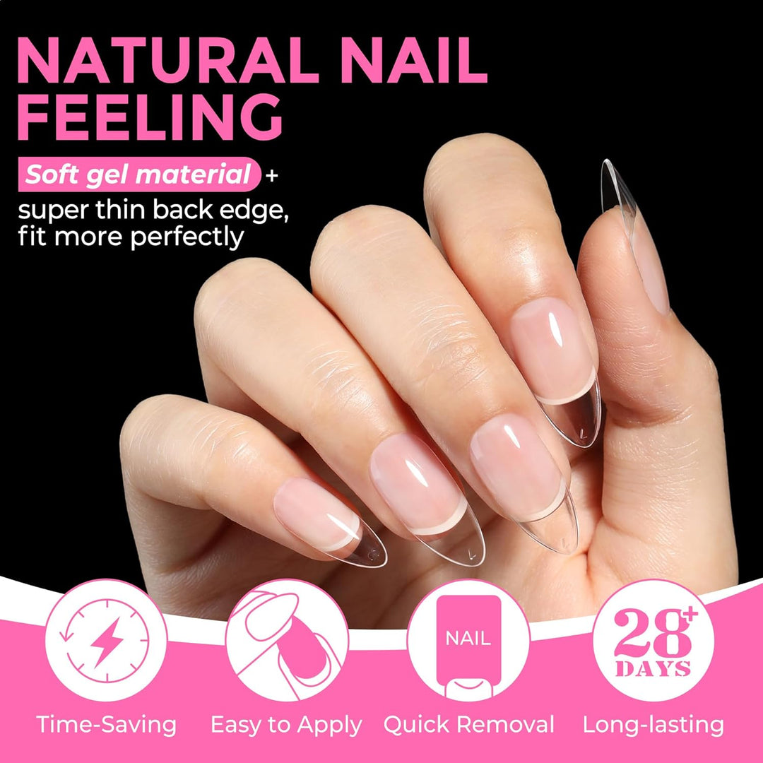 XXL Square Gel Nail Tips | 120 PCS Extra Long | No C Curve | DIY Home Use