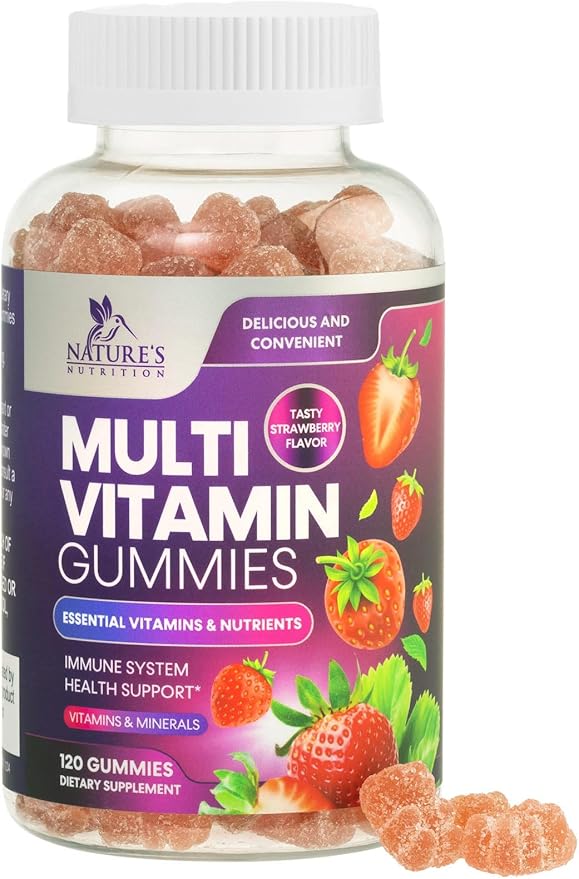Multivitamin Gummies for Adults, Daily Gummy Vitamin for Women & Men, Immune Support Gummy Multivitamins Supplement, Adult Multi Vit Vitamin with Vitamins A, C, D, E, B-6, B-12, Zinc - 120 Gummies