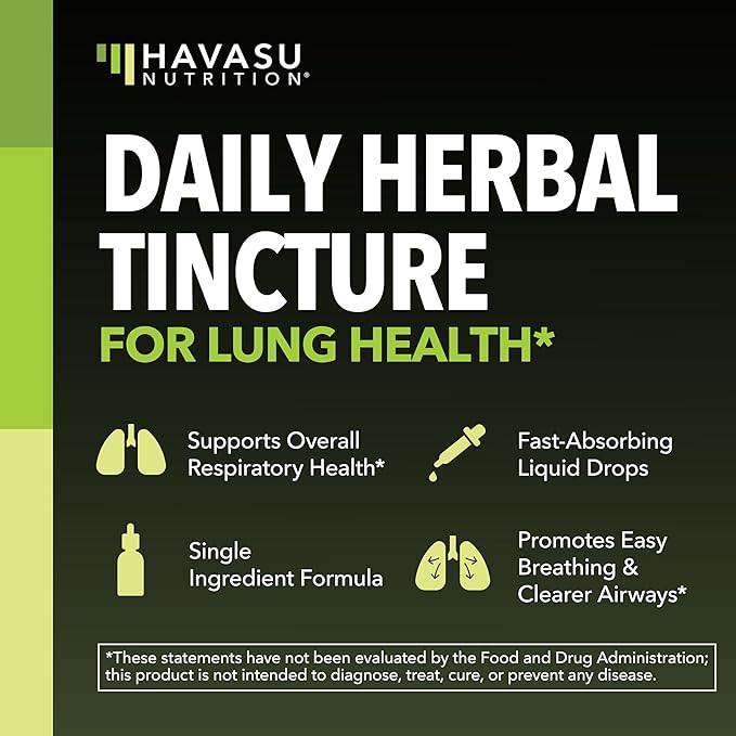 Mullein Drops for Lungs - USDA Organic Liquid - Respiratory Health and Lung Support Supplement - 2 Fl Oz - Vegan, Non-GMO, and Alcohol Free Formula - Daily Herbal Tincture - 2 Month Supply