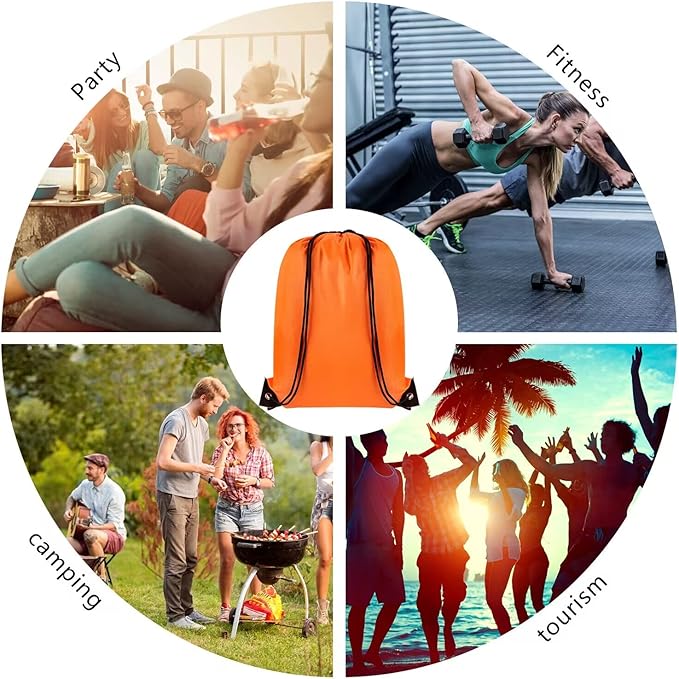 GoodtoU Backpack, 100 Pcs Drawstring, 11.4L, 20 Colors, Nylon, Foldable, Adjustable Straps, Unisex, School, Travel, Sport, Work