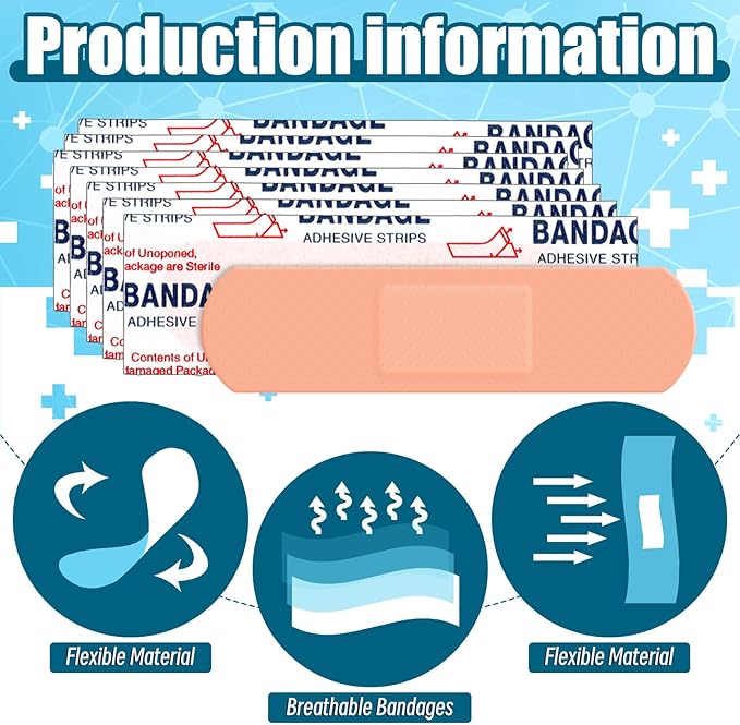 Timgle 5000 Pcs 3/4" x 3" Adhesive Bandages Bulk Waterproof Adhesive Breathable Bandages for Sensitive Skin School Nurses Businesses Travel First Aid Kits Homeless Care Supplies Donations