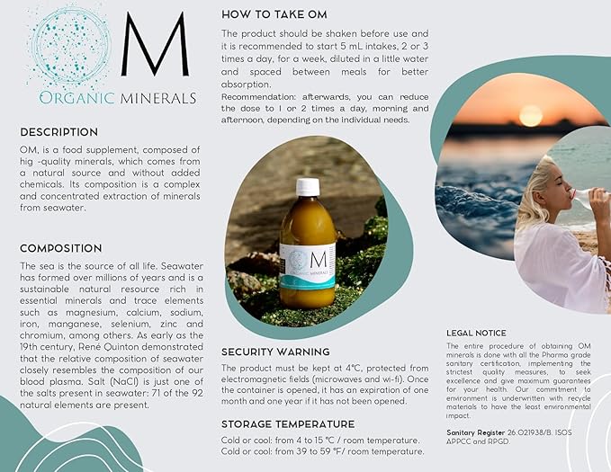 Ormus Organic Minerals 250 mL - Ormus Pure Premium - Concentrated - Minerals from deep Atlantic Waters - Monatomic - 1 Unit