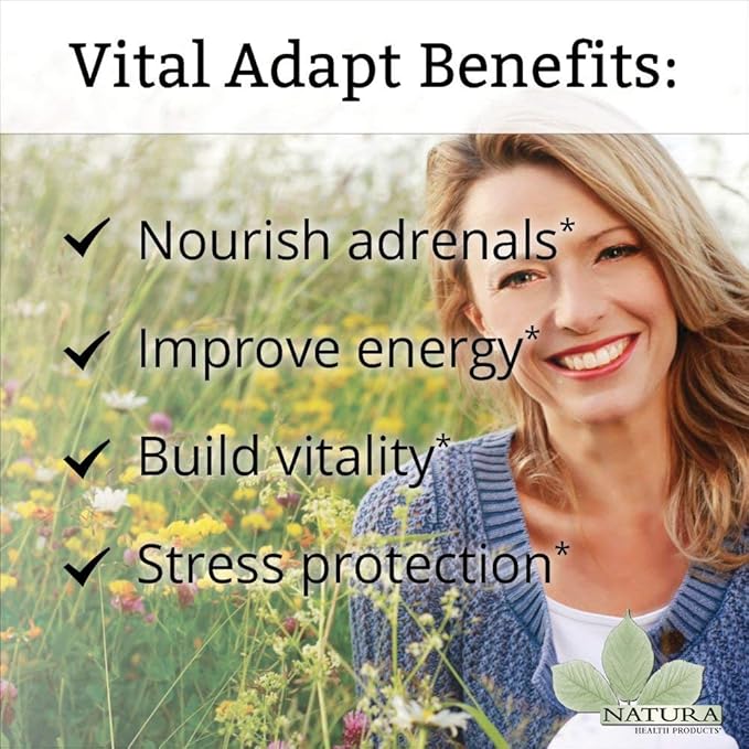 Natura Health Products Vital Adapt Supplement - Daily Nourishing Adaptogenic Tonic for Endocrine Function Support - Featuring Rhodiola, Ashwagandha, Cordyceps, Reishi (16 Fluid oz)