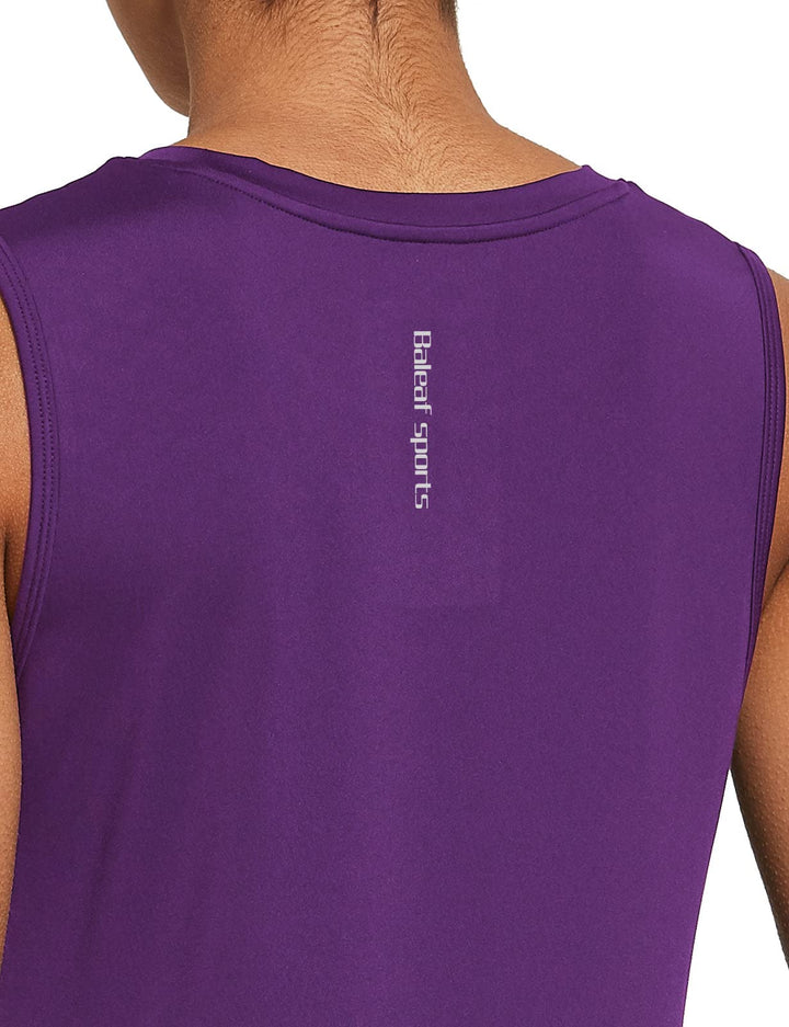 BALEAF Women's Sleeveless Workout Shirts Exercise Running Tank Tops Active Gym Tops Purple Size XS