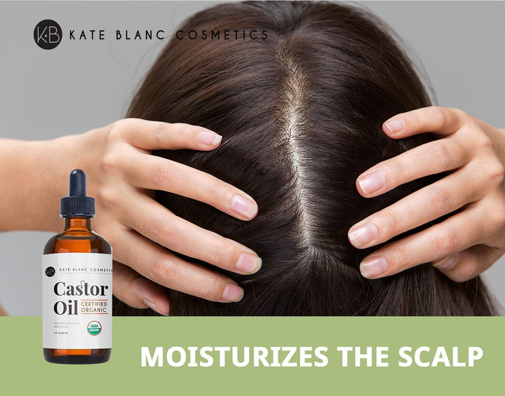 Organic Castor Oil 4Oz | 100% Pure & Cold Pressed | Hair & Skin Moisturizer