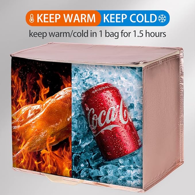 Insulated Reusable Grocery Shopping Bags, 4 Packs