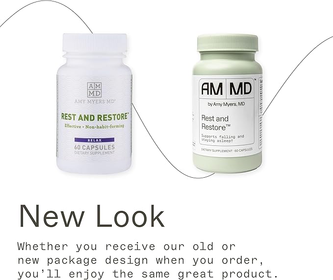 Rest and Restore by Dr. Amy Myers for Restful Sleep – Supports a Healthy Night’s Sleep, Helps Maintain a Regular Sleep Cycle – Dietary Supplement 60 Capsules