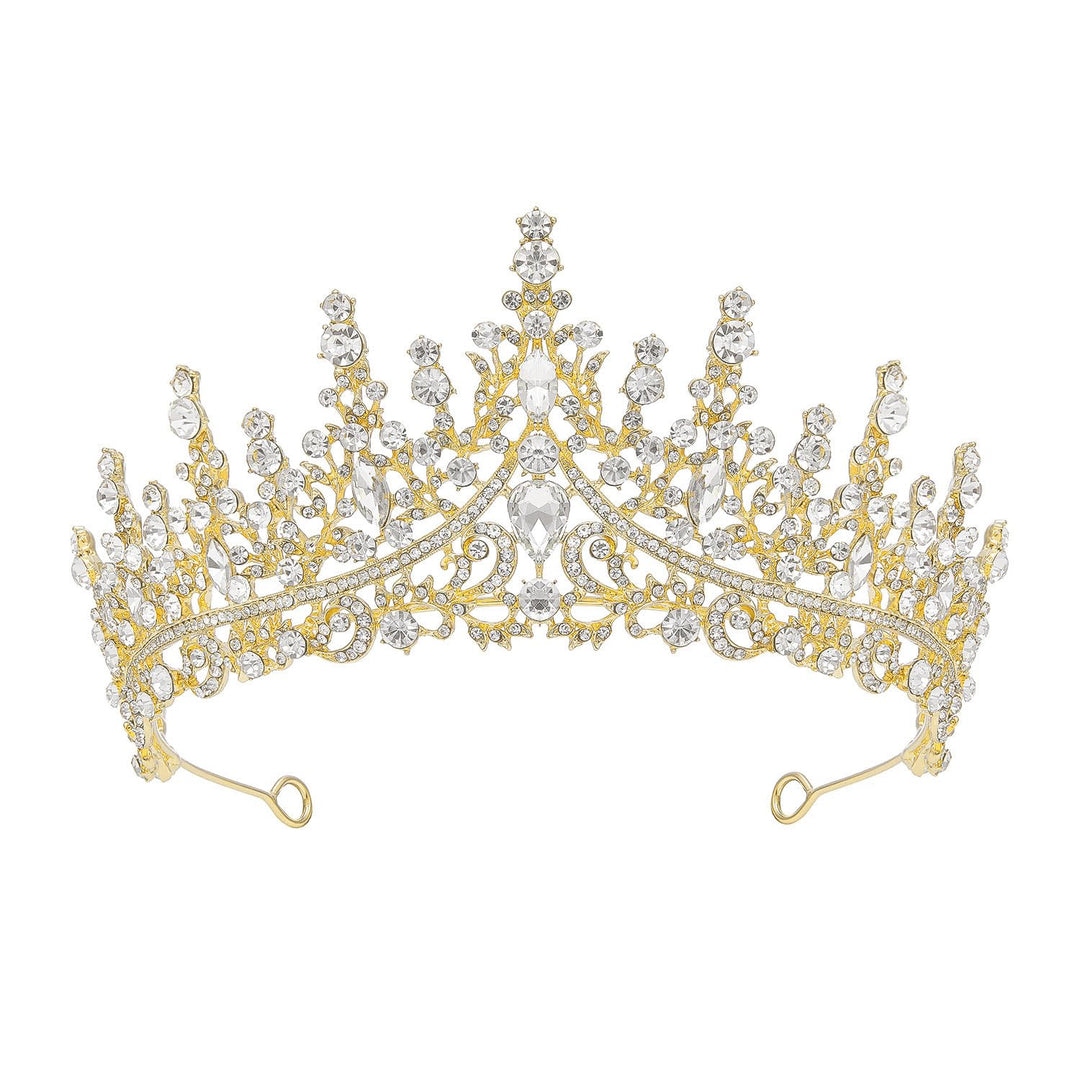 Sweetv Gold Princess Tiara For Women Girls,Royal Queen Tiara, Wedding Tiara For Bride,Crystal Hair Accessories For Quinceanera P