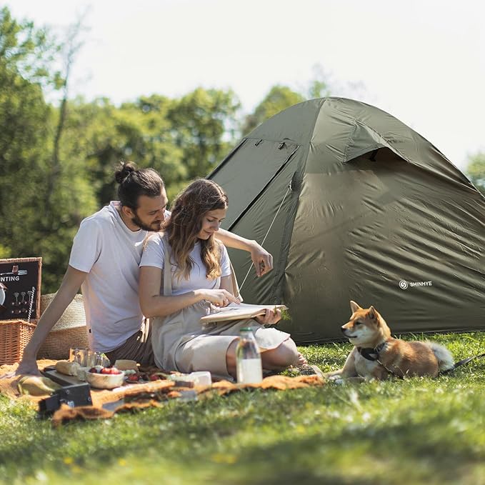 Backpacking Tent for Camping 2/3/4 Person Hiking Ultralight Tent for Waterproof Windproof Outdoor Two Doors Tents Easy Quick Setup Lightweight Tent Instant Tent