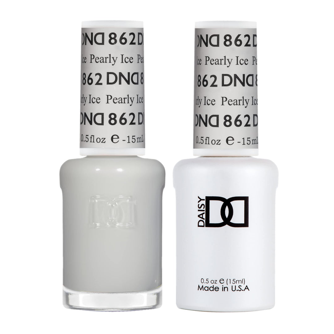 DND Gel Polish Set, Sheer Collection, UV/LED Gel Polish and Air Dry Nail Lacquer, Matching Chip-Free Polish Duo, 862 Pearly Ice, 0.5 Fl Oz