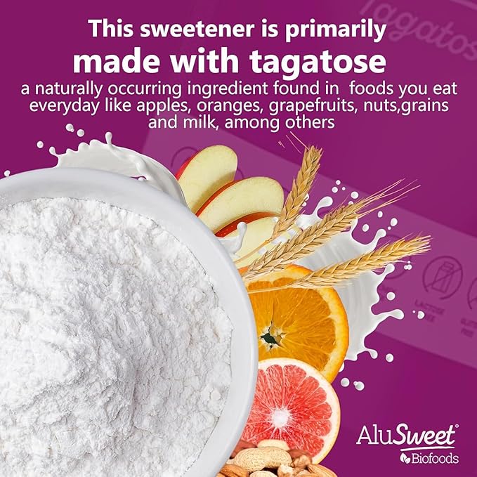 AluSweet Tagatose + Stevia Natural Low-Calorie Sweetener - 24oz 2:1 Replacement - Prebiotic, Keto & Diabetic-Friendly, Gluten & Lactose-Free, Sugar Substitute, Ideal for Baking, No Aftertaste