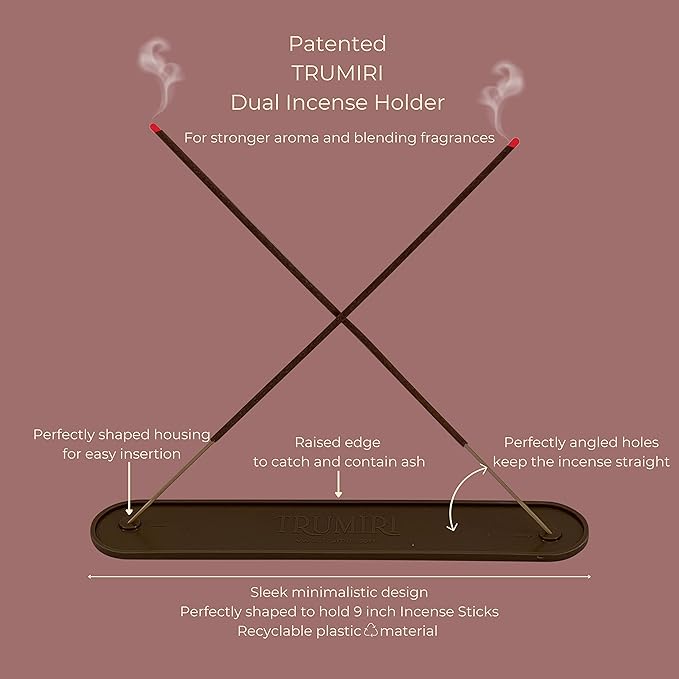Leafy Incense Sticks Variety Pack - 120 Insence-Sticks (6 Incents x 20 Insense) - Citronella Lemongrass Eucalyptus Peppermint Pine Cedar - Natural Inscents-Sticks Non Toxic Inciensos + Incense Holder