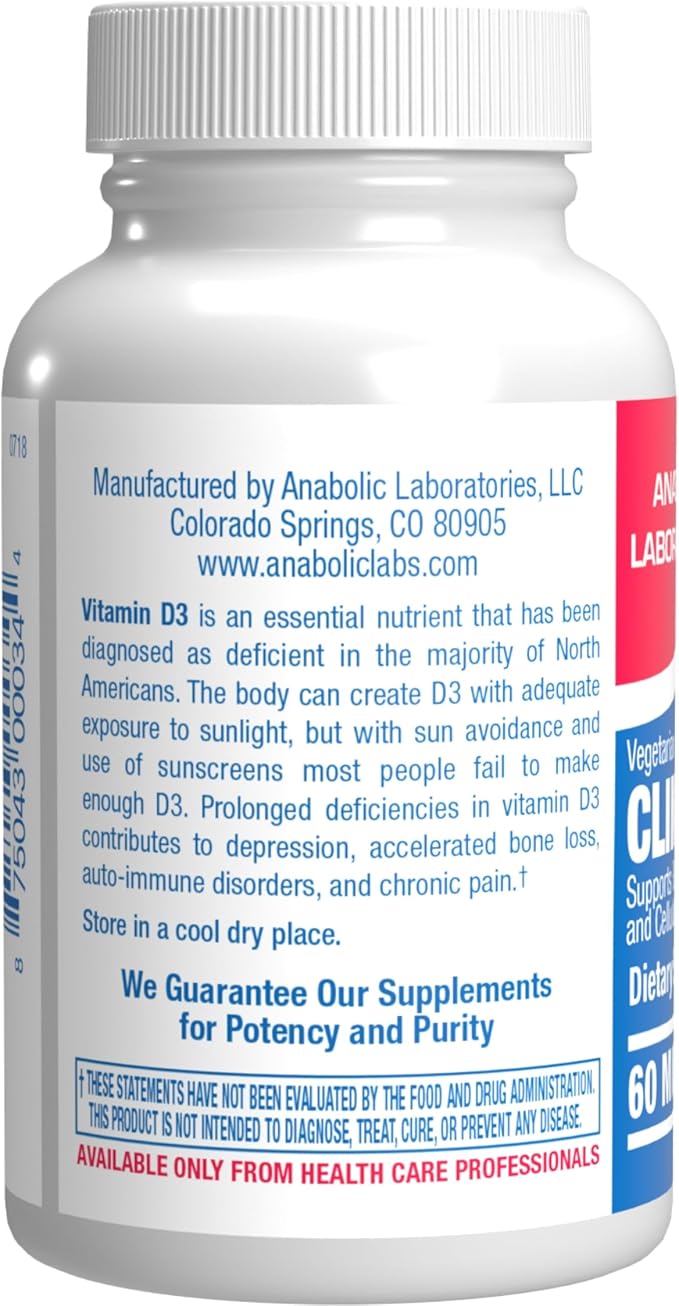 High Strength Vitamin D3 5000 IU - Clinical Formula Vitamin D Supplement for Men and Women for Bone Teeth Muscle Mood and Immune Support - High Absorption Vegetarian Microtabs (60 Day Supply)