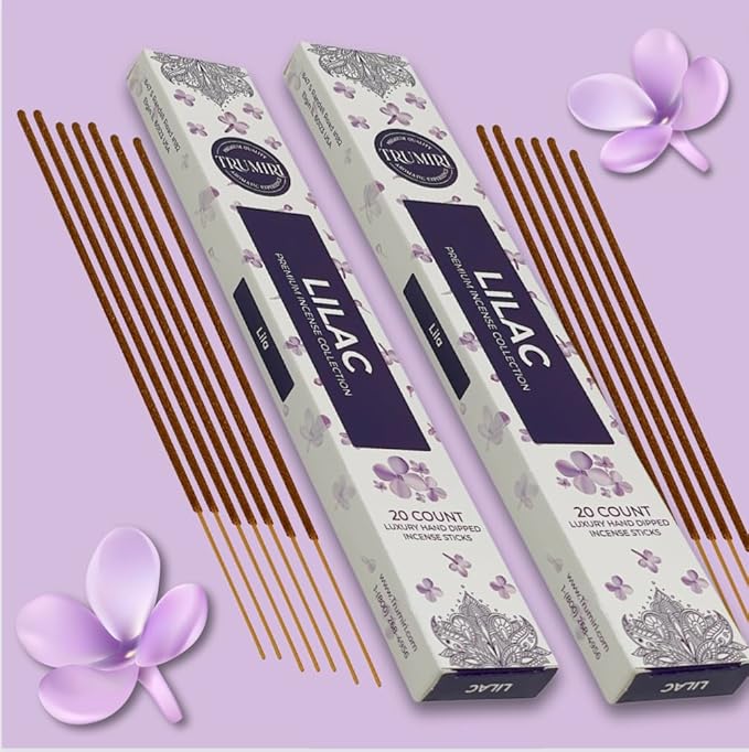 Lilac Incense Sticks - Total 40 Insence-Sticks - Dual Pack of 20 Insense - Inciensos - Inscents - Natural Non Toxic Ingredients - Incents - Incence - Inscense - Insents