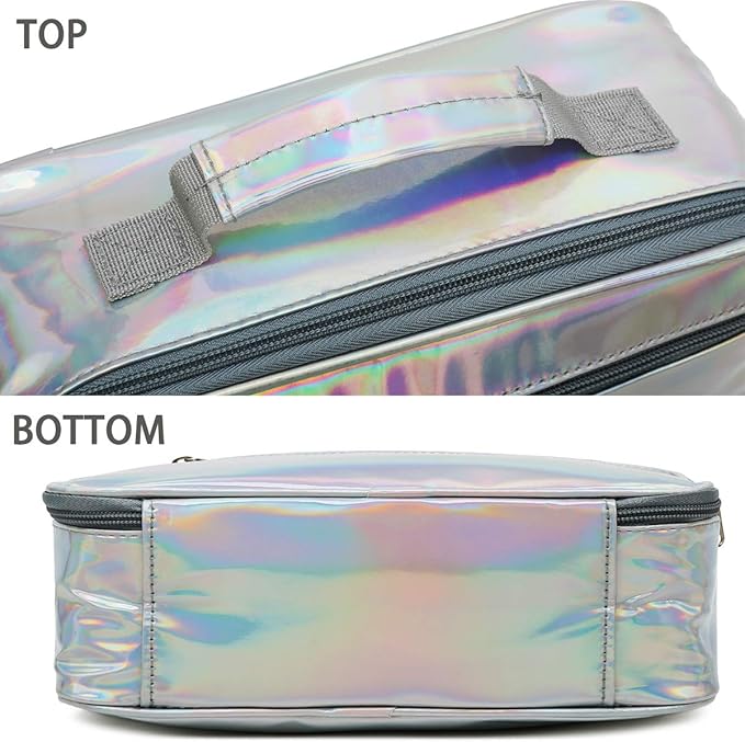 FlowFly Kids Lunch box Insulated Soft Bag Mini Cooler Back to School Thermal Meal Tote Kit for Girls, Boys, Silvery