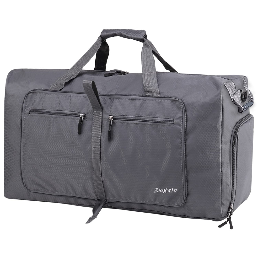 Woogwin Travel Duffel Bag Large Foldable Waterproof Overnight Bag for Beach Swim Bags Pool Sports Gym (100L Grey)