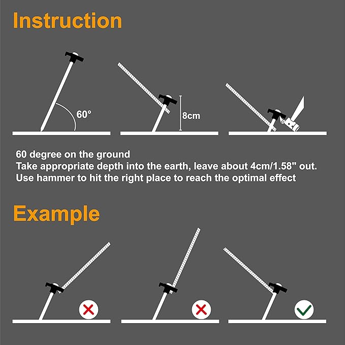 ABCCANOPY Tent Stakes 8" Camping Tent Stakes, 10pc-Pack (Black)