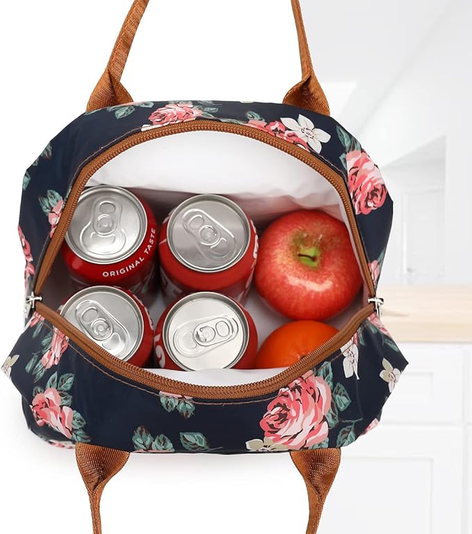 FlowFly Insulated Lunch Cooler Bag - Tote Bag Organizer for Women/Men, Rose