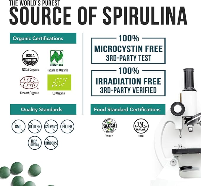 Triquetra Health Organic Spirulina Powder Plus Liquid Ionic Zinc