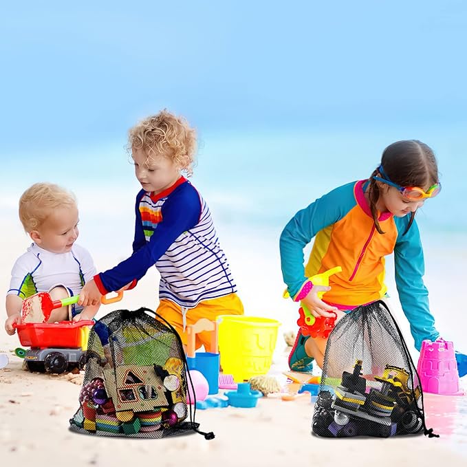 iMucci 13"X15.5" 6Pcs Mesh Laundry Drawstring Bag Nylon Drawstring Gym Bag with Cord Lock Closure