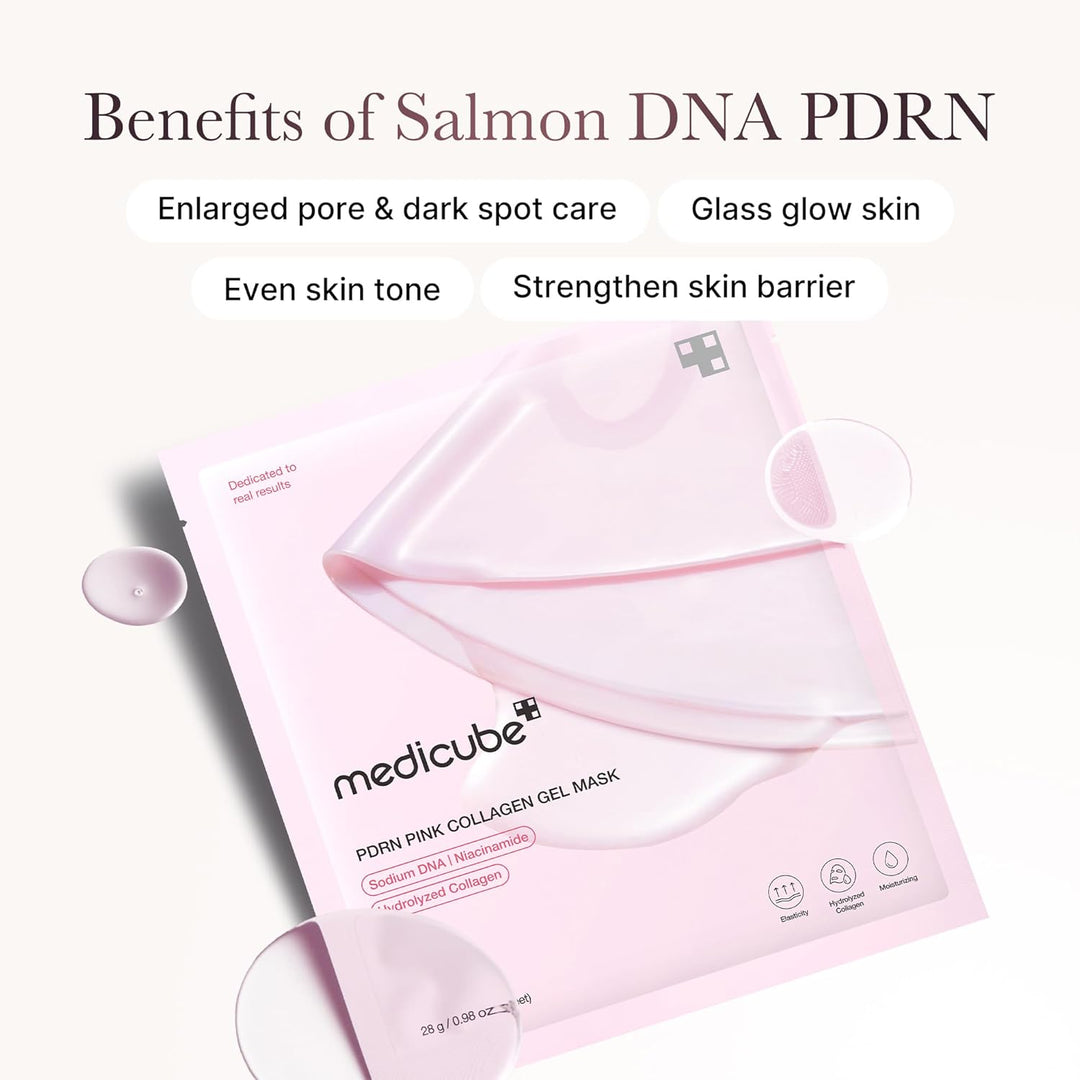 Medicube Salmon DNA PDRN Collagen Jelly Mask | Hydrating Overnight Gel for Glass Skin – 28g, 4 Pack