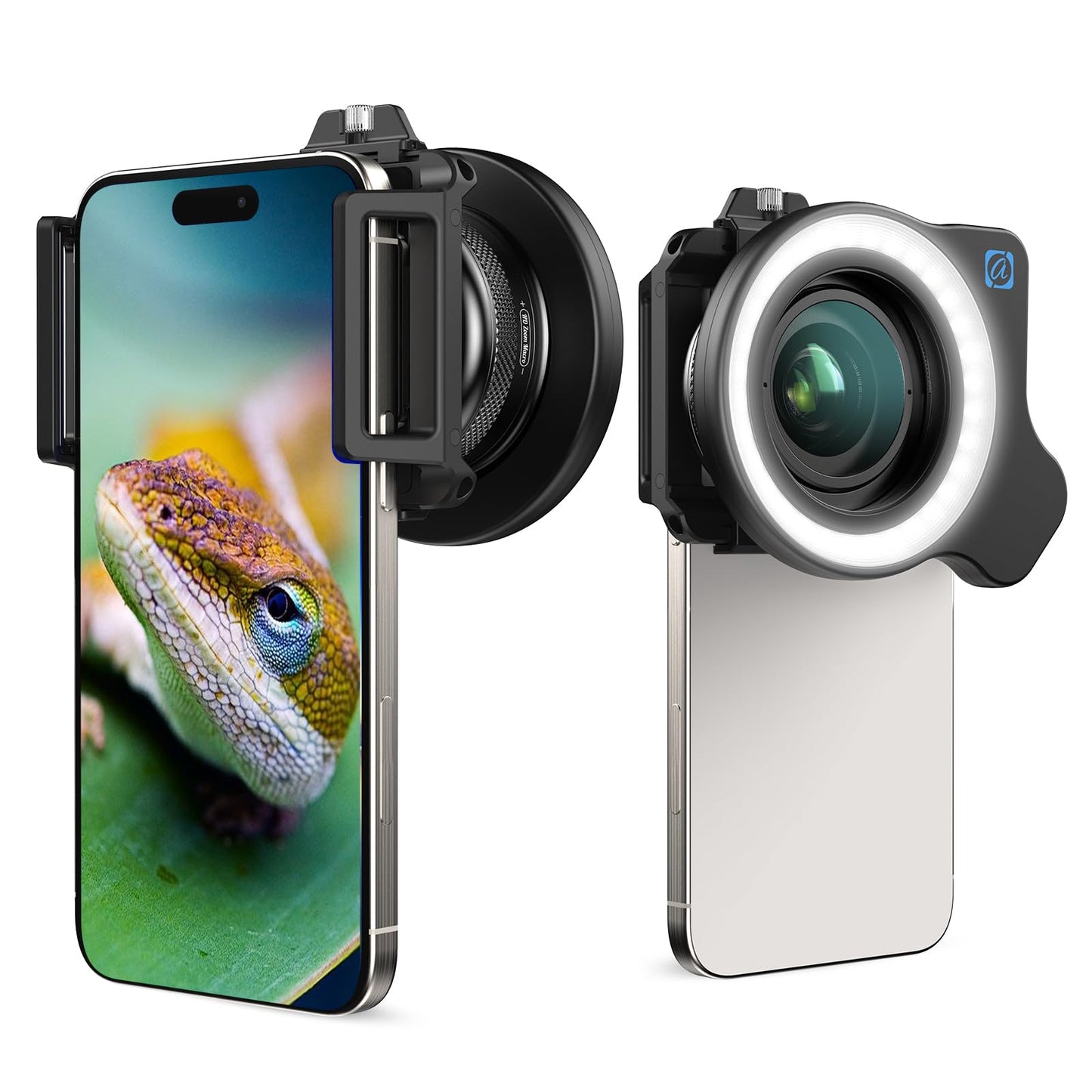 10-20x Zoom Macro Lens Set with Fill Light for Smartphones, Macro Phone Lens with Universal Lens Clip, HD Photography for iPhone and Android Phones