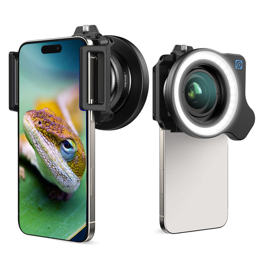 10-20x Zoom Macro Lens Set with Fill Light for Smartphones, Macro Phone Lens with Universal Lens Clip, HD Photography for iPhone and Android Phones