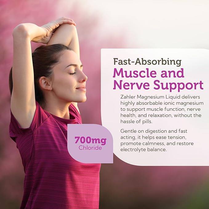 Zahler Liquid Magnesium Chloride Supplement Drops - Unflavored - Super Strength Muscle & Calming Support for Women and Men - Kosher Non-GMO Gluten Free Vegetarian Ionic Formula for Day/Night (4 fl oz)