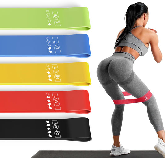 Resistance Loop Exercise Bands Exercise Bands for Home Fitness, Stretching, Strength Training, Physical Therapy,Elastic Workout Bands for Women Men Kids, Set of 5 (Multicolor)