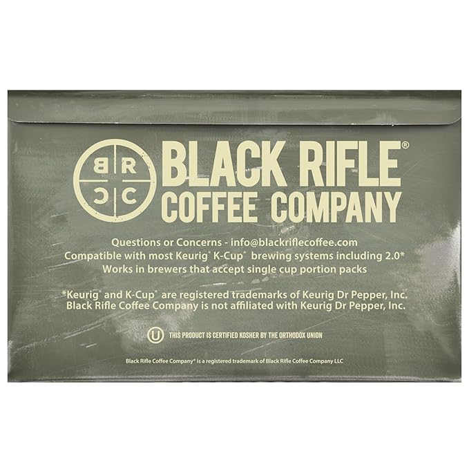 Black Rifle Coffee Company AK Espresso, Medium Roast K Cups, 12 Single Serve Coffee Pods