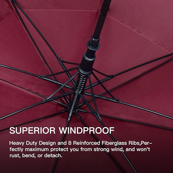 Auto Open Golf Umbrellas 62/68/72 Inch Extra Large Oversize for Business & Home, Ventilated Double Canopy Windproof Waterproof Stick Umbrella for Rain & strong wind
