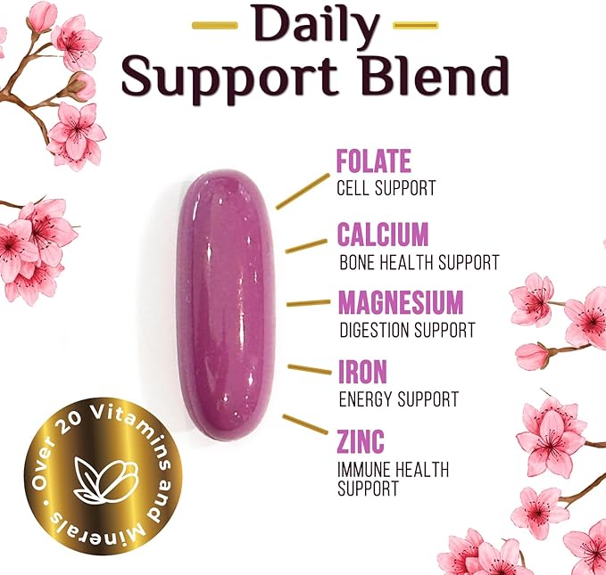 Multivitamin for Women with Iron, Calcium, Zinc, Vitamin A, C, D, E, & B Vitamins for Bone, Skin & Immune Health Support, Nature's Daily Womens Multivitamins for Women's Energy & Health, 60 Softgels