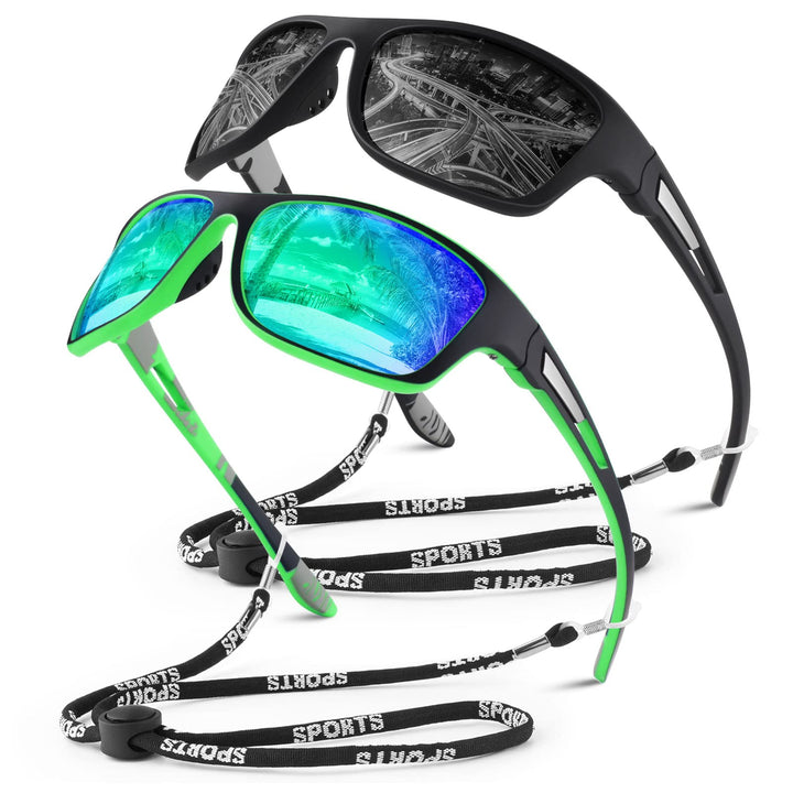 WEAROYO Polarized Sports Sunglasses for Men Women,Fishing Driving Rectangular Goggles UV400 Protection