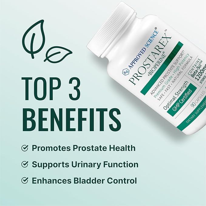 Approved Science Prostarex - Prostate Supplement - Saw Palmetto, 1200mg Beta-Sitosterol, Bioperine - 540 Capsules - 6 Month Supply