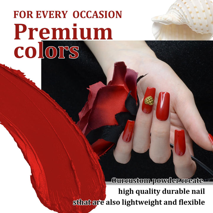 eodci 28g Dip Powder - Dark Red Color Nail Dipping Powder French Powder Pro Collection System Nail Art Starter Manicure Salon Home DIY for Girls Women Long-Lasting