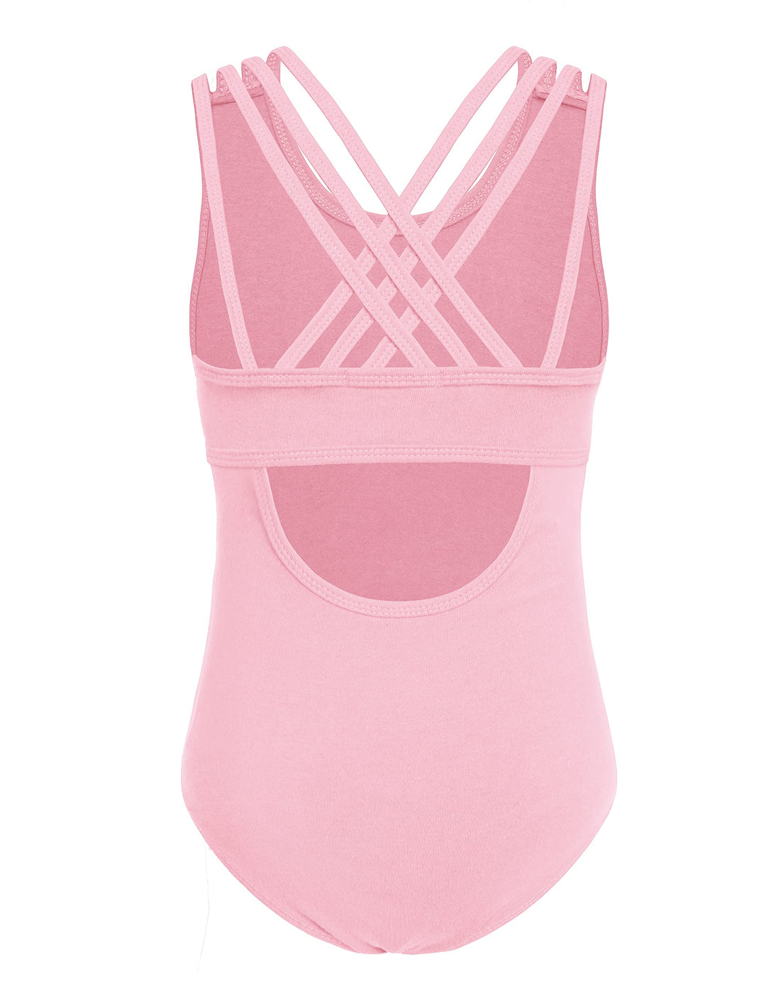 Arshiner Ballet Leotards for Girls Dance Outfits Crisscross Straps Sleeveless Camisole Tank Bodysiuts Pastel Pink 9-10 Years