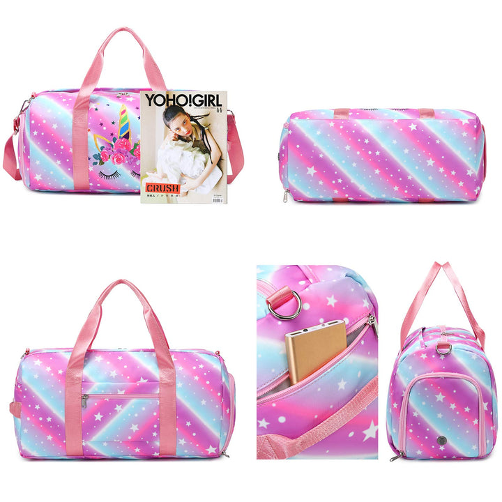 Duffle Bag for Grils Sport Gym Bag Weekender Carry On Workout Duffel Overnight Shoulder Bag with Shoe Compartment (purple)