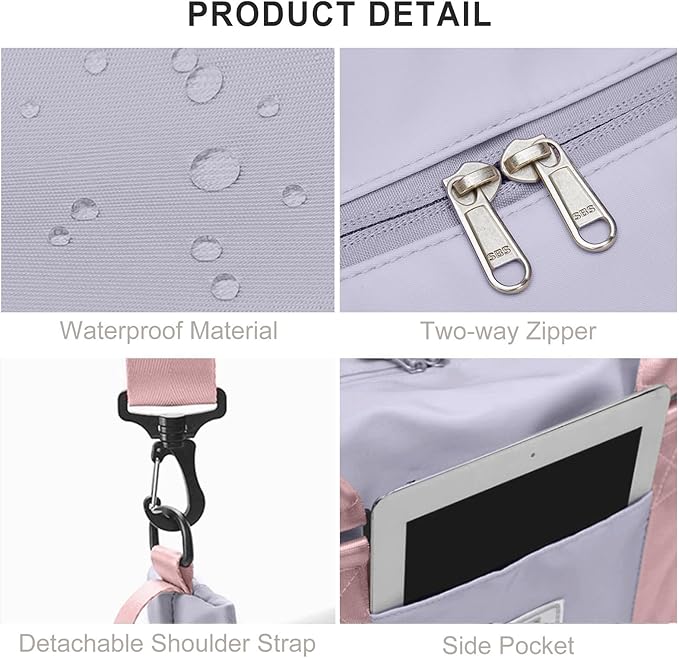 Travel Duffel Bag,Sports Tote Gym Bag,Shoulder Weekender Overnight Bag for Women